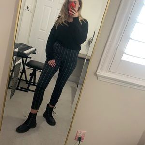 Black Striped Jeggings